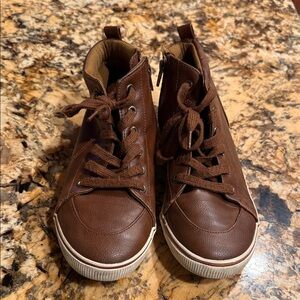 Brown High-Top Sneakers